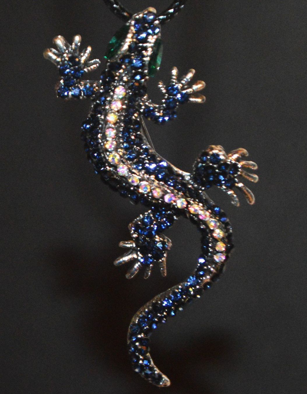 Spille & Fermagli: Brosche oder Halskette L-6692 – Eidechse blau mit Strass – Nuovo e nell'imballaggio originale da Goldiwil (Thun) venduto da han_v5b7 1