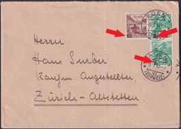 1943, BESONDERHEIT Landschaftsbilder mit schwarzem ÜBERDUCK!