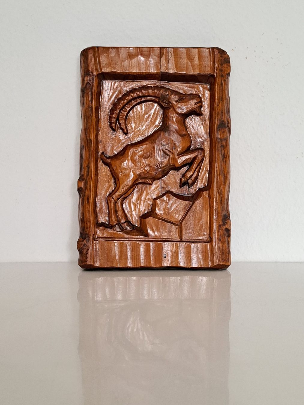 Skulpturen & Statuen: Steinbock Alte Holzschnitzerei 3D Wandbild – Gebraucht aus Birsfelden von oleros 5