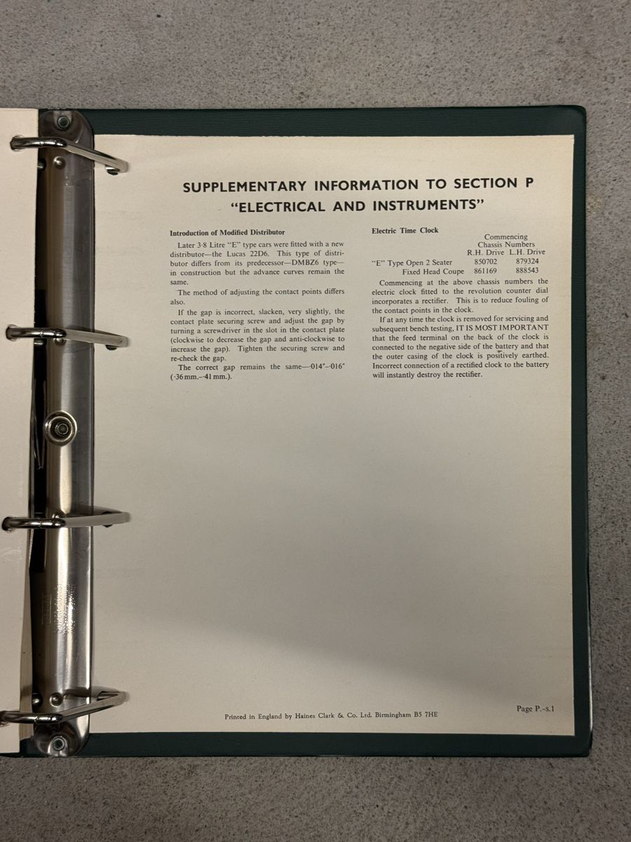 Bücher: Jaguar E-Type 3.8 Servicehandbuch original – Gebraucht aus Basel von phf4058 3