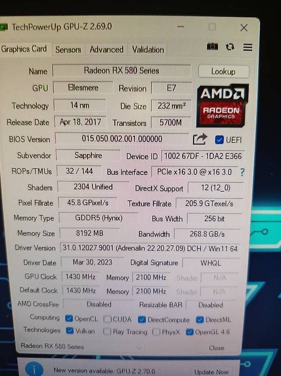 Amd Cartes graphiques: AMD RX 580 Sapphire Nitro – D'occasion à Neuenkirch par Metal_666 4