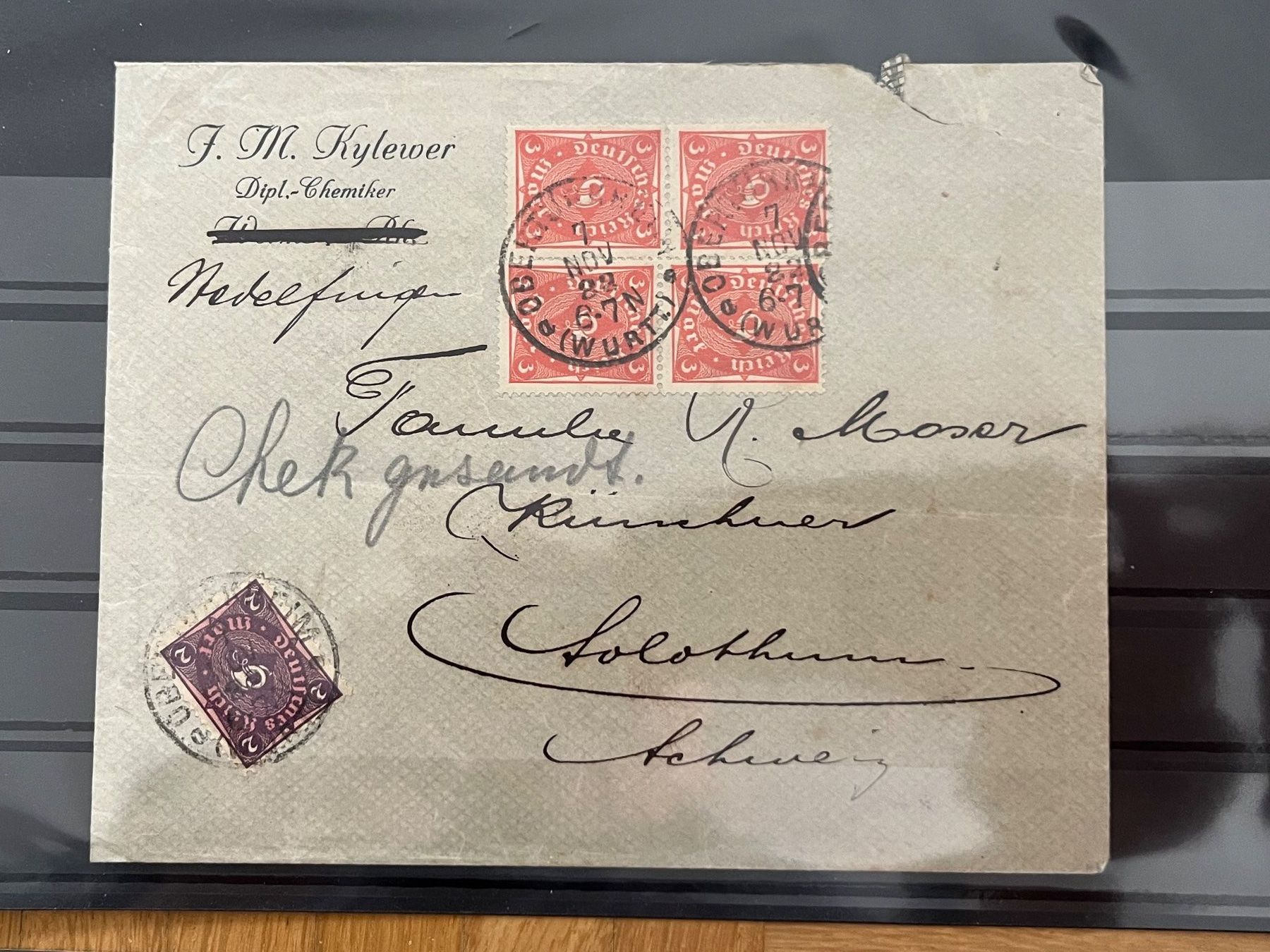 Tutti i francobolli: Brief Deutsches Reich nach Solothurn – Usato da Romanshorn venduto da luxcollect