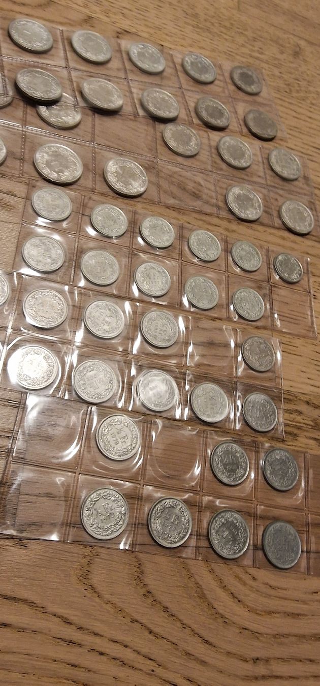 Alle Münzen: 21x 1.- schweizer münzen / 18x 50Rp. – Gebraucht aus Arbon von sar_l7ll 3