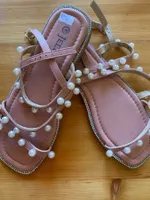 %DAMEN SANDALEN-ROSA/PERLEN%