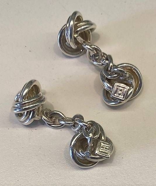 Gemelli: HACKETT Boutons de Manchette Argent massif – Usato da Genève venduto da theo-zb2m 1