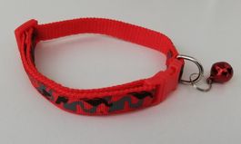 Katzenhalsband Camouflage Rot Schwarz Grau