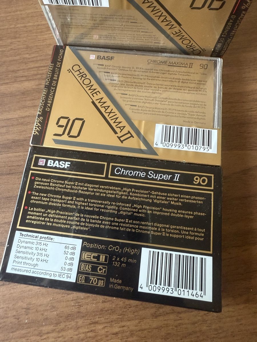 Musicassette: 8x Vintage BASF Chrome Cassettes - Maxima II & Super II - Fa – Nuovo (secondo la descrizione) da Zürich venduto da Mai.rast 1