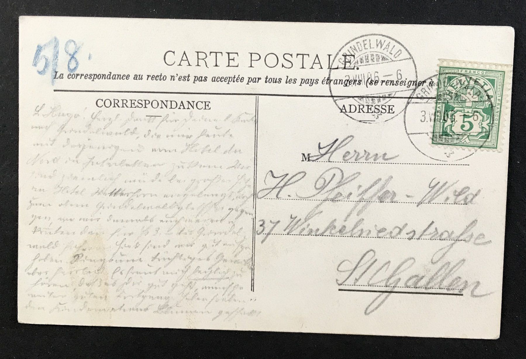 Cartoline postali: ANTIKE ANSICHTSKARTE OBERER GRINDELWALDGLETSCHER – Usato da Ostermundigen venduto da wini63 1