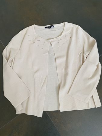 Comma Cardigan beige mit Lochmuster Grösse 40