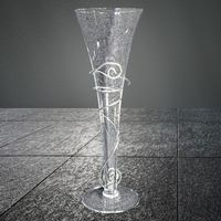 🥂 Vintage Champagnerglas Sektflöte Silber Draht Deko 🥂