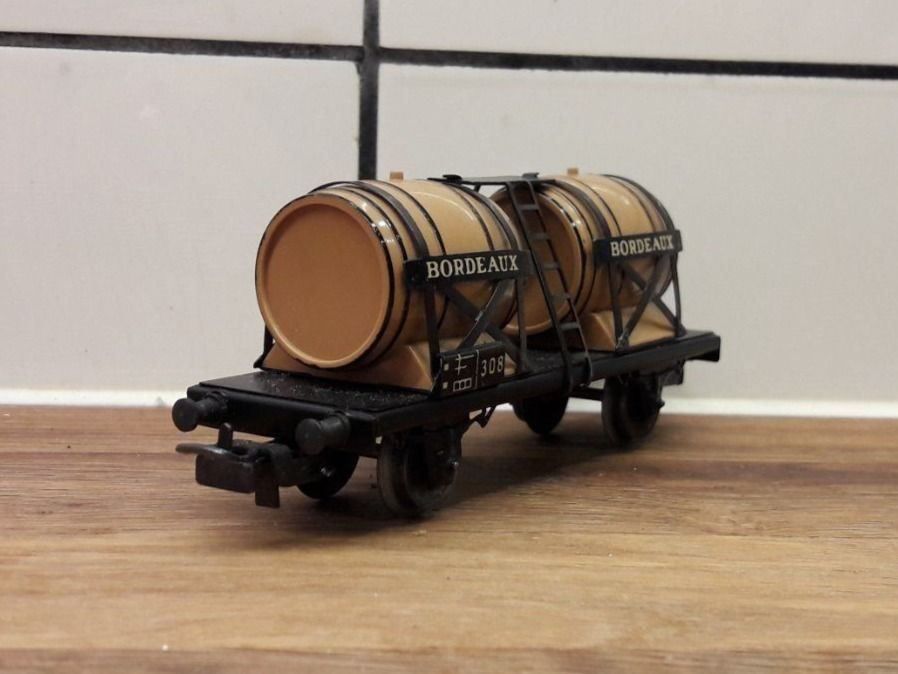 Lot De 2 Wagons Märklin N°308 - Transport De Foudres Bordeaux, époque III, HO (neuf En Boîte)