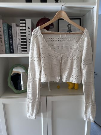 Cropped Strickjacke Bolero cardigan Y2K  white boho Zara cos