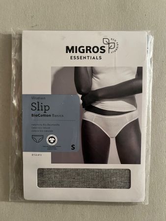 MIGROS, Slip Bio Cotton Basic, Grösse S  (Farbe Grau)