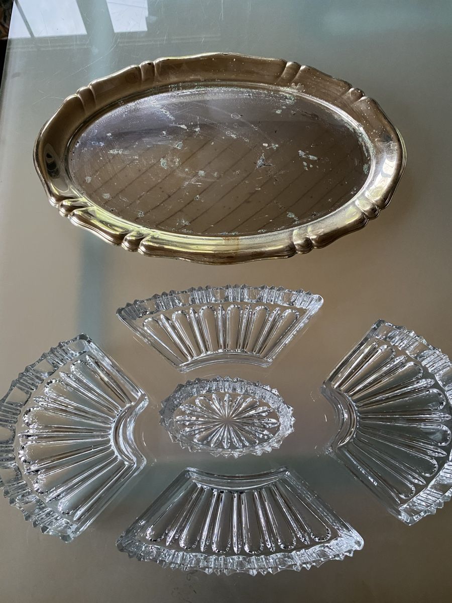 Piatti di portata: Silberplatte mit passendem Glasschalen – Usato da Murgenthal venduto da anmedlung 1