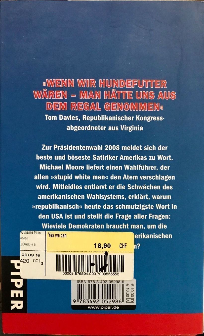 Libri: YES, WE CAN - MICHAEL MOORE - TASCHENBUCH – Usato da Buchs AG venduto da fischli610 1