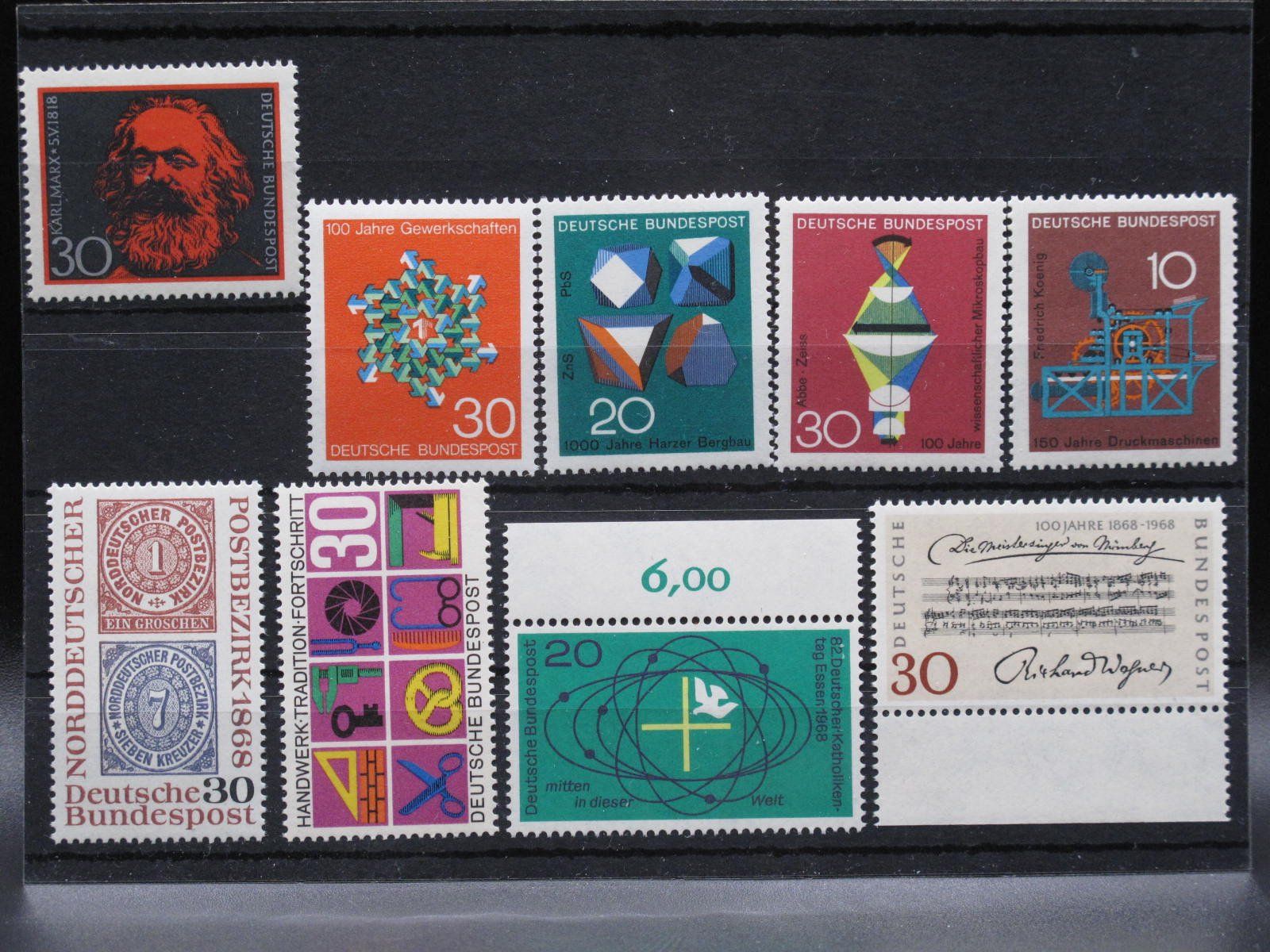 Alle Briefmarken: BRD 1968 Technik  / Menschenrechte ** – Gebraucht aus Wil SG von fva01