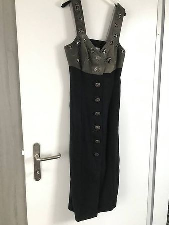 Amann Dirndl Trachtenkleid Gr. 40 Leder und Leinen