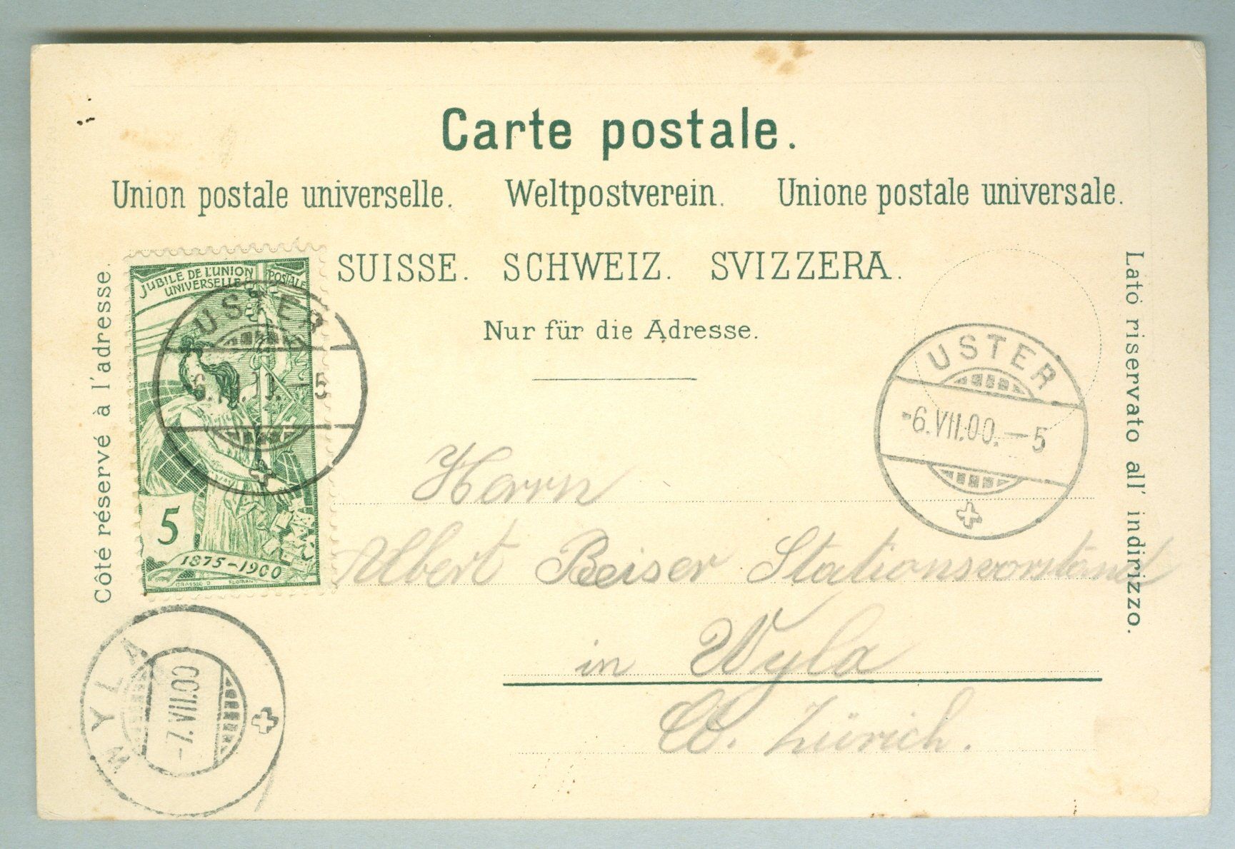 Cartoline postali: 1900 Schweiz AK Kt ZH – Usato da Zürich venduto da yago-rot 1