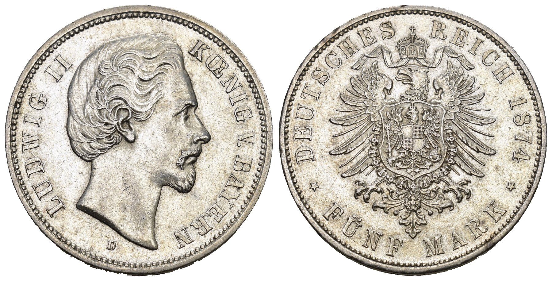 Toutes les monnaies: Deutschland Bayern 1874 D – D'occasion à Bern par numismatictops