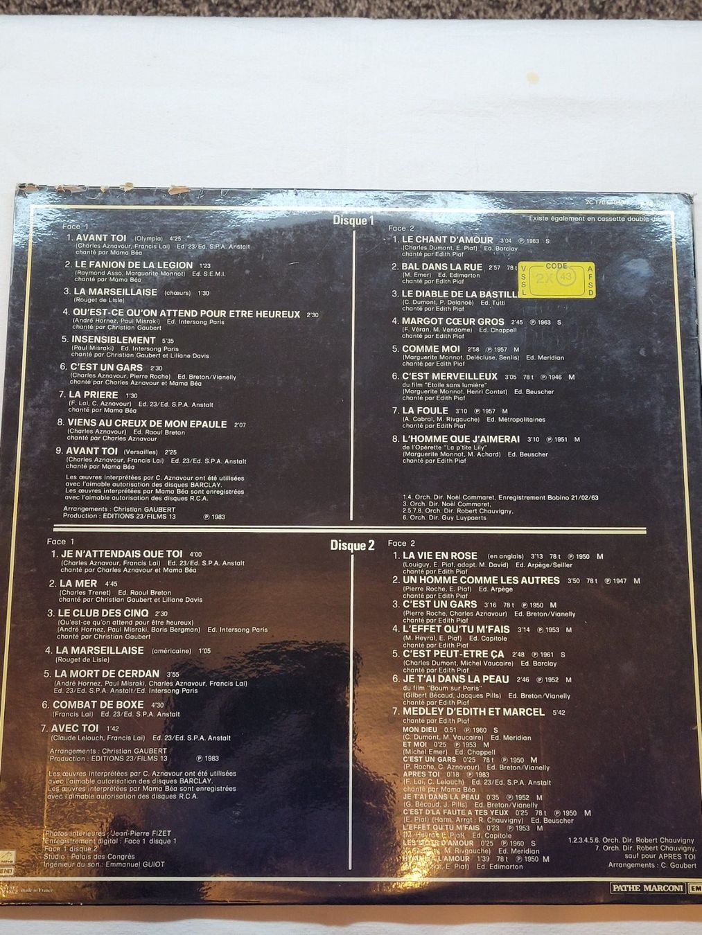Schallplatten: Double Vinyle Edith et Marcel - Bande originale du film – Gebraucht aus La Chaux-de-Fonds von reu_kx5l 1