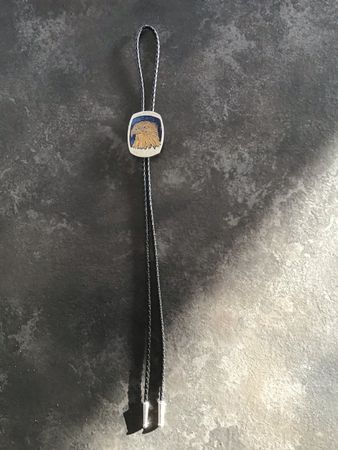 Vintage Bolo Tie / Western-Krawatte Adler-Motiv