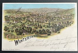 Gruss aus Winterthur Schlumpf Litho 