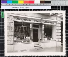 Echt Foto Boucherie H. HOWALD, Bienne, ca 17 x 21cm