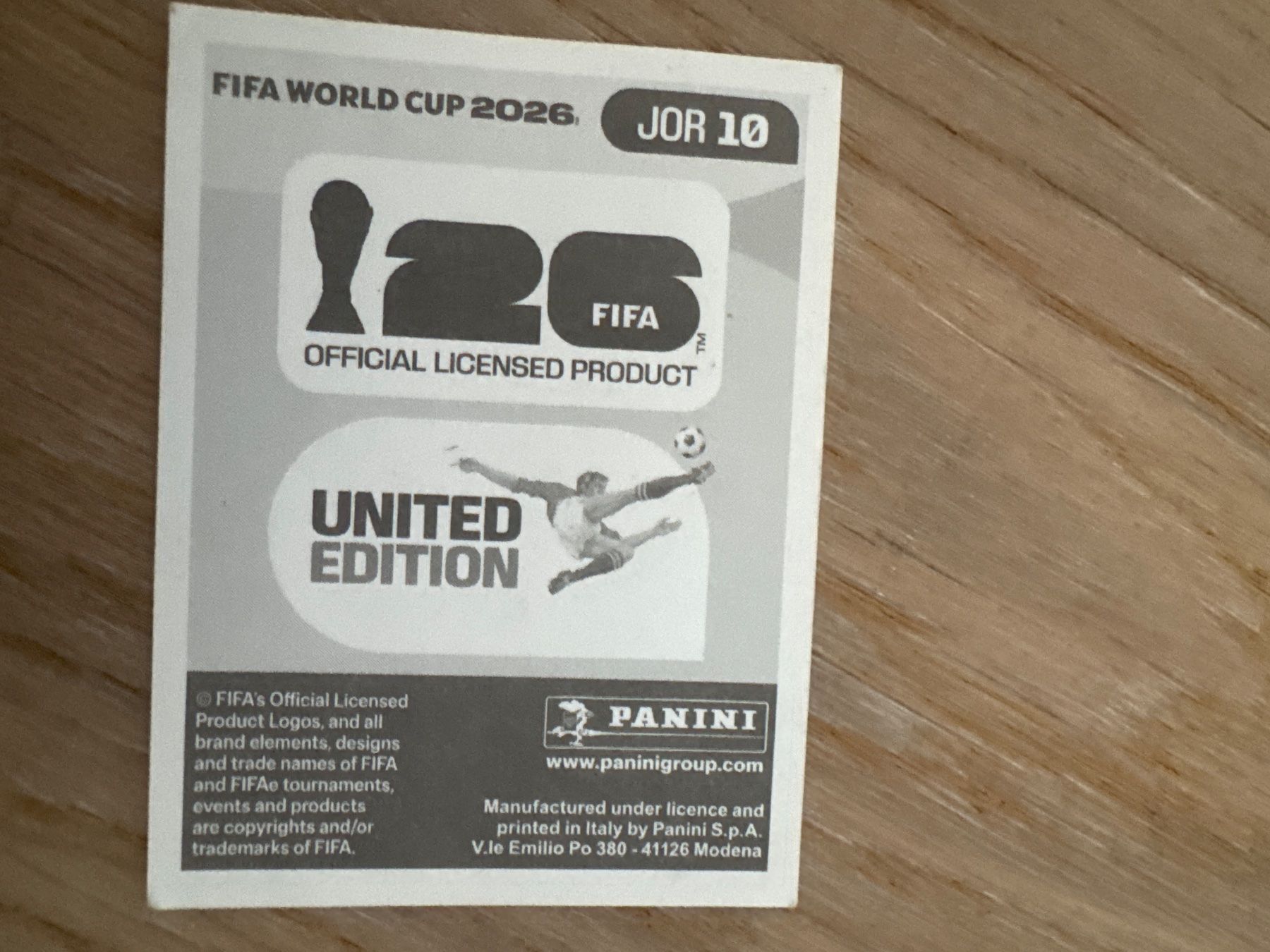 Panini Sammelbilder & Trading cards: Panini 2026 JOR 10 – Gebraucht aus Lausanne von FabienA 1