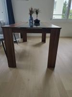 Esstisch Holz mit Glaseinsatz rechteckig guter Zustand