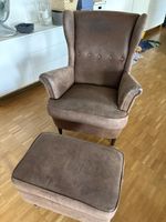 Ohrensessel braun mit Hocker guter Zustand