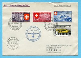 Brief Meldeflug von der Landi Zürich 1939 nach Frauenfeld