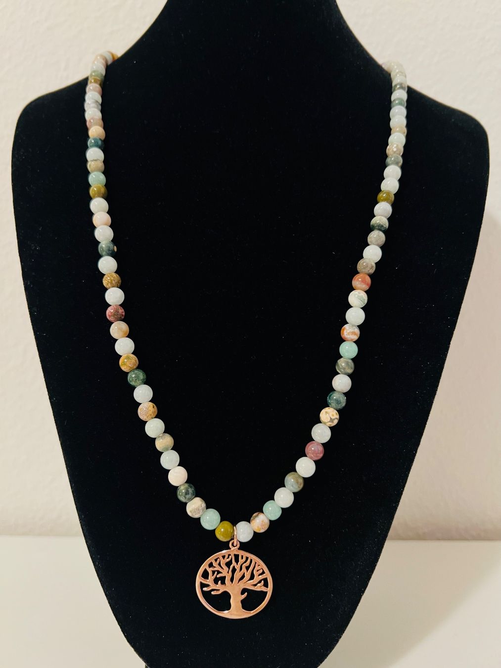 Catenine: Moss Agate Necklace Rose Gold Plated Silver – Nuovo e nell'imballaggio originale da Rüschlikon venduto da topswissvintage 1