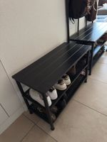 IKEA PINNIG noir : portemanteau avec banc + banc chaussures