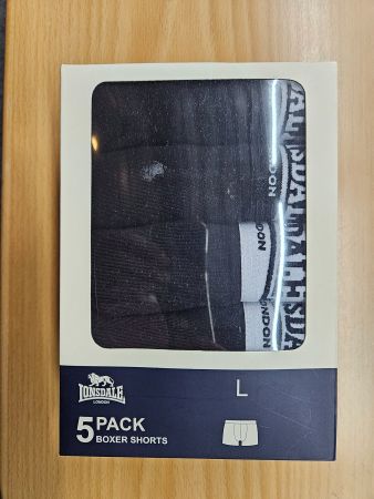 Lonsdale Boxershorts 5er-Pack Schwarz Herren – Neu & OVP L