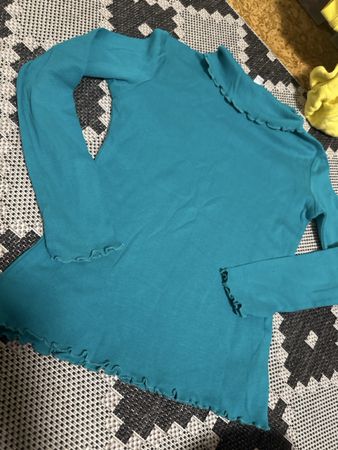 Mädchen Langarmshirt Türkis, Gr. 128