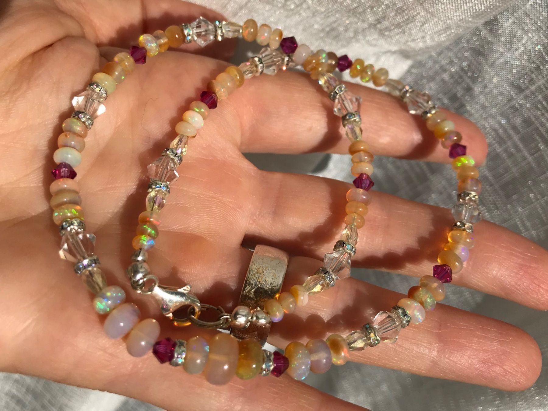 Catenine: Opal & Swarovski Element Collier UNIKAT – Nuovo (secondo la descrizione) da Basel venduto da Chili007 3