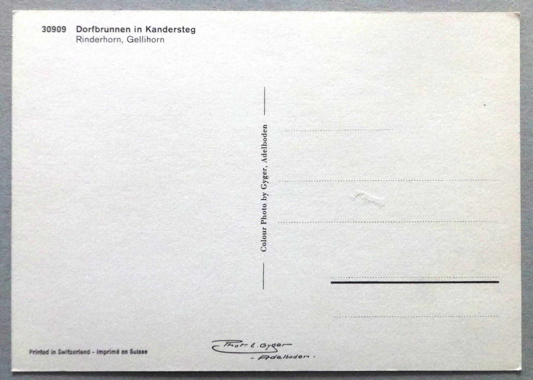 Cartes postales: Dorfbrunnen bei Kandersteg – D'occasion à Fétigny par Billy2miny 1