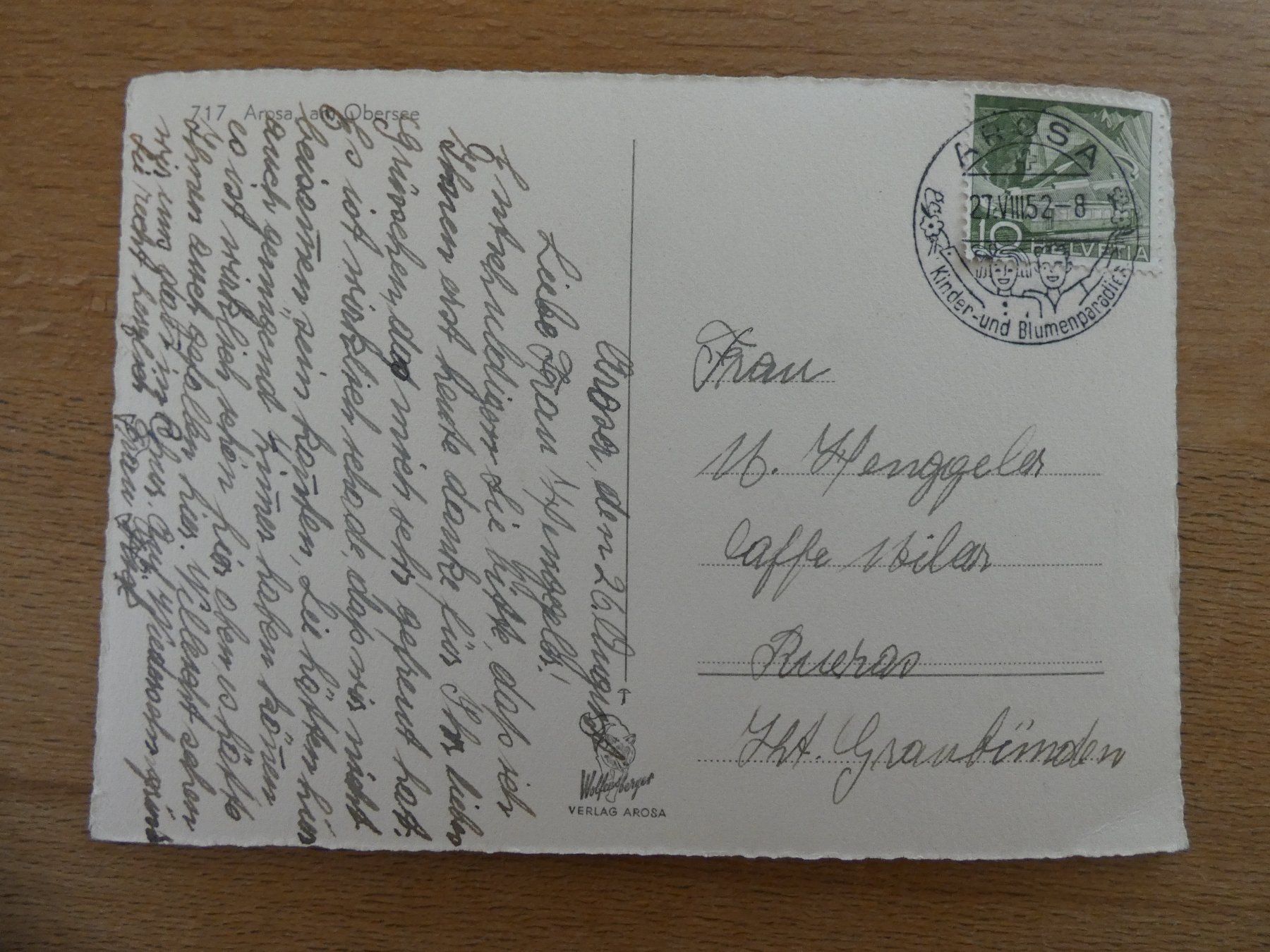 Cartes postales: Ansichtskarte Grossformat AROSA mit Obersee von ca. 1950 – D'occasion à Münchwilen TG par sirnmu 1