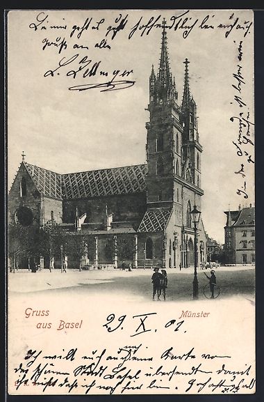 Cartes postales: AK Basel, Münster mit Strassenpartie – D'occasion à Berlin par bartko-reher