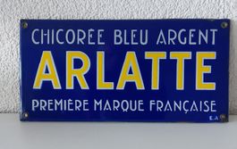 Emailschild Arlatte Chicorée bleu plaque émaillée Kaffee