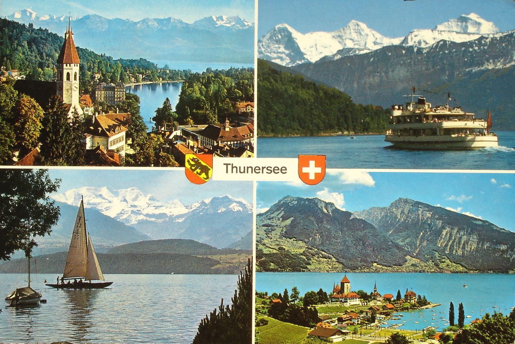 Ansichtskarten: THUN Eiger Mönch SPIEZ Schiff Thunersee – Gebraucht aus Jona von philajona