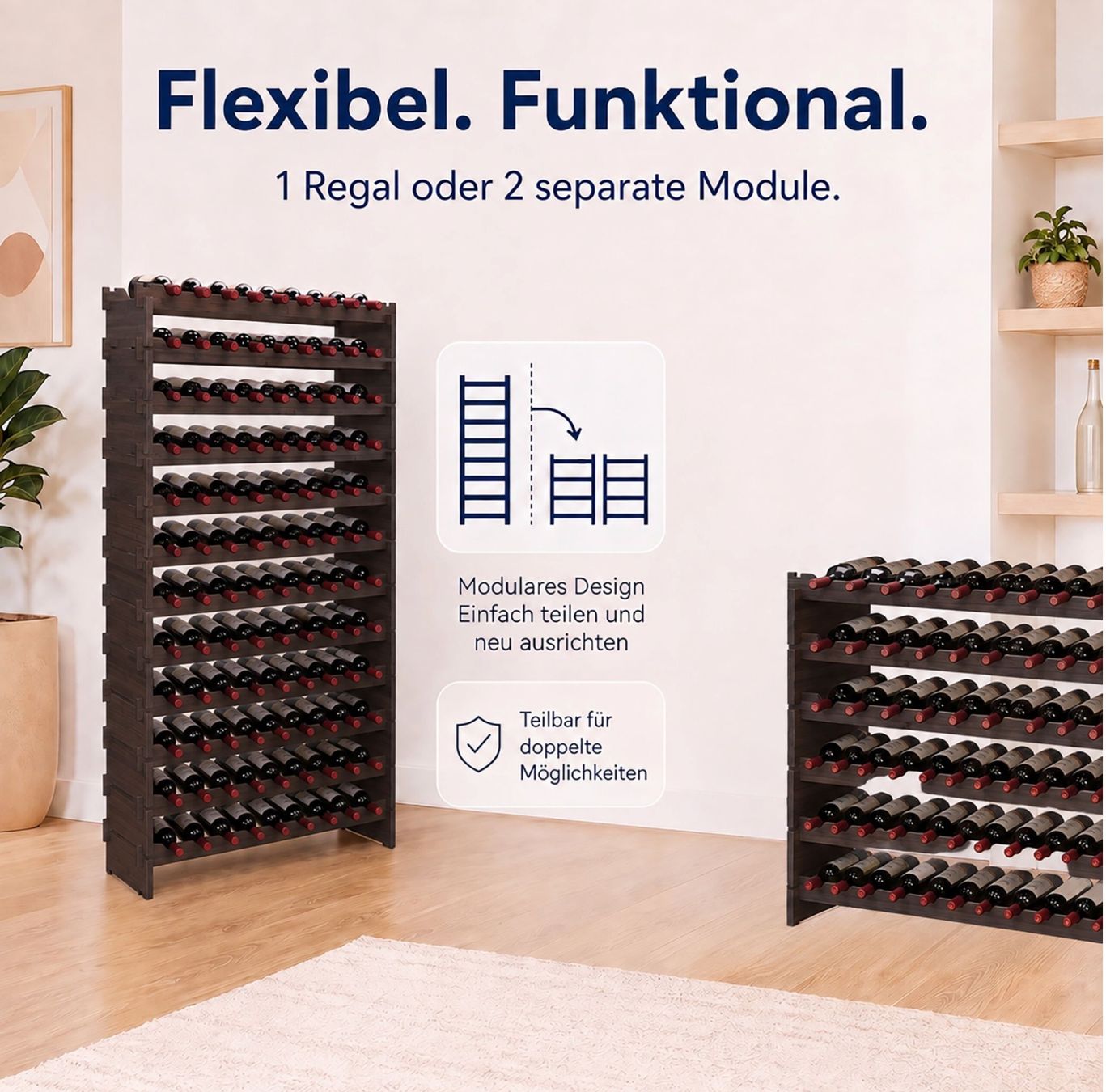 Regale: Stapelbar Weinregal Bambus – Neu und originalverpackt aus Bülach von Palawan 5