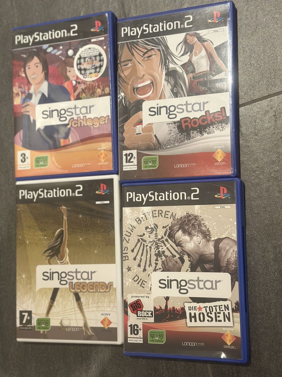 Sony Console: Playstation 2 Konsole,8 Games, Singstar Microfon +Memorycard – Usato da St. Gallen venduto da Ellly 2