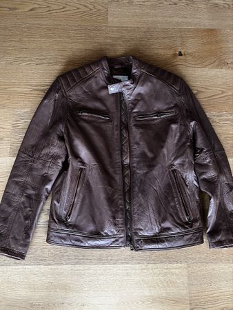 Lederjacke Pepe Jeans Bikerstyle braun Gr L neu mit Etikett