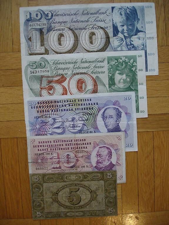 Banconote: SCHWEIZER BANKNOTENSATZ – Usato da Niederweningen venduto da tsnuk333 1