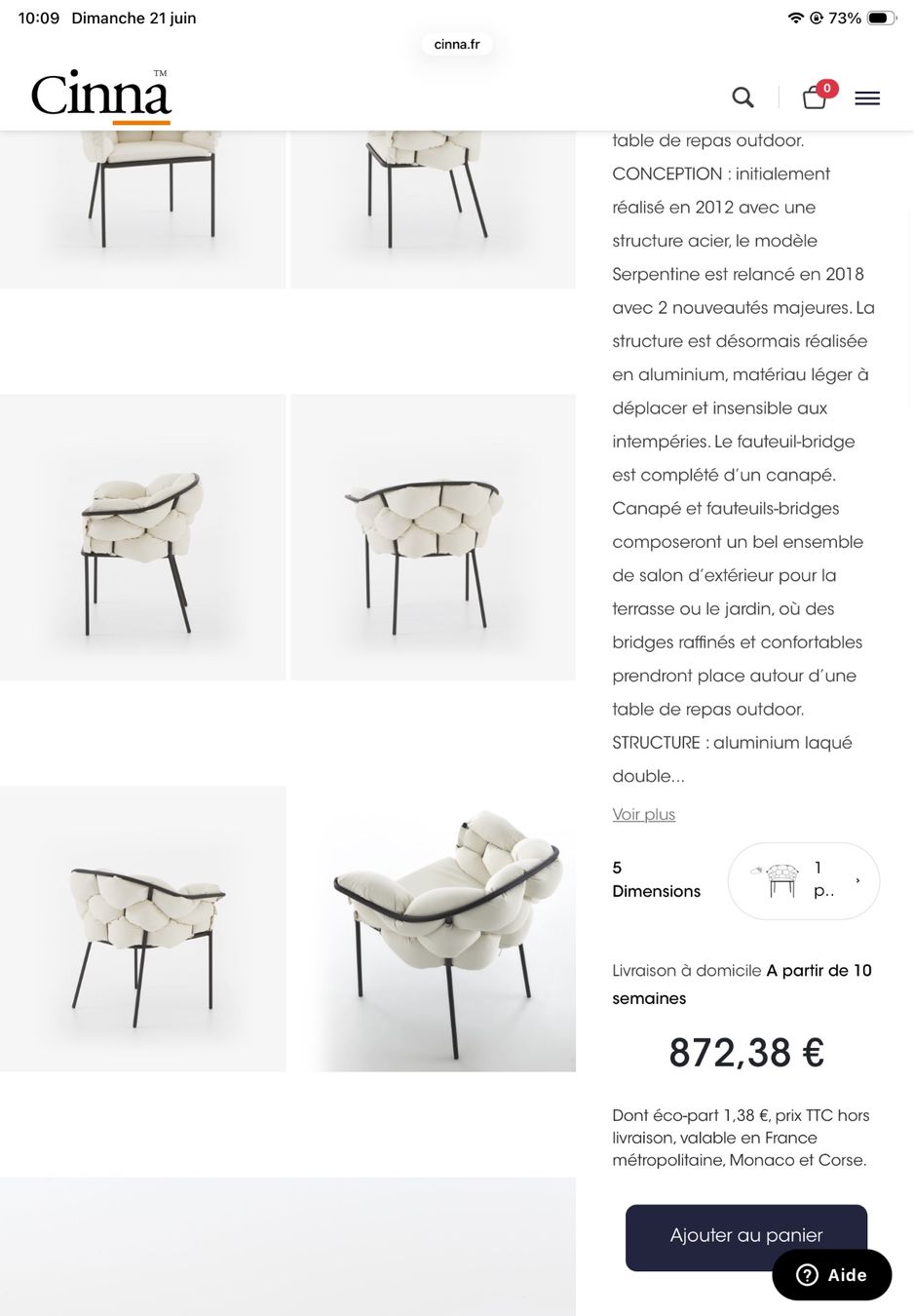 Poltrone: 2 fauteuils Cinna Serpentine neufs – Usato da Montreux venduto da elo_c6bf 5