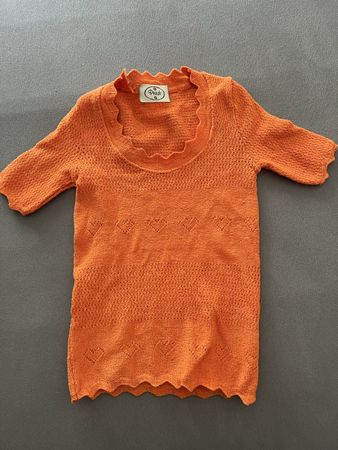 Orange Strick-Pulli, Top Zustand, Kurzarm, Gr. S
