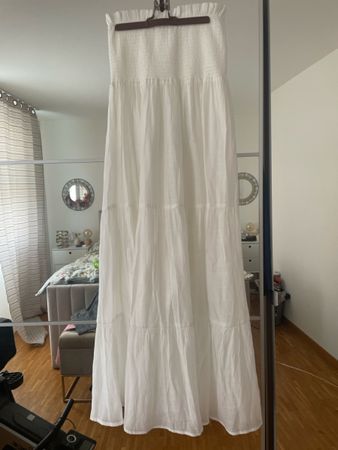Robe d'été blanche, longue et légère, taille unique