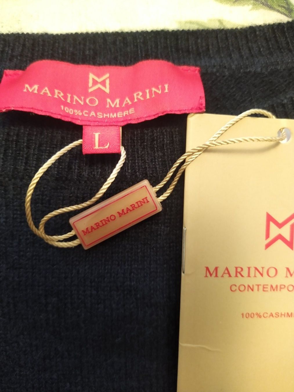 Maglioni & Felpe: Pullover cashmere 100% girocollo BLU SCURO taglia L – Nuovo e nell'imballaggio originale da Figino venduto da Palotta 1