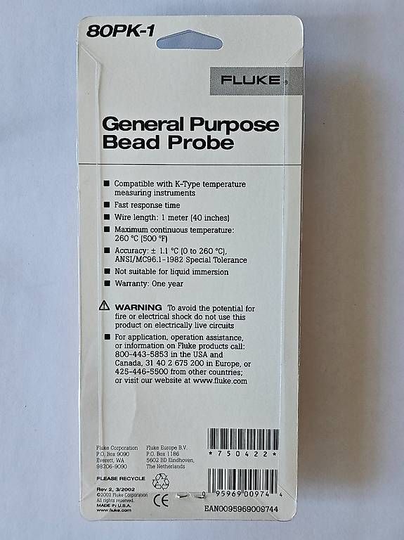 Fluke Altro per la casa: Fluke 80PK-1 Bead Probe – Nuovo e nell'imballaggio originale da Lausanne venduto da ale_6c5g 2